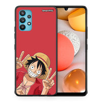 Thumbnail for Θήκη Samsung Galaxy A32 5G Pirate Luffy από τη Smartfits με σχέδιο στο πίσω μέρος και μαύρο περίβλημα | Samsung Galaxy A32 5G Pirate Luffy case with colorful back and black bezels
