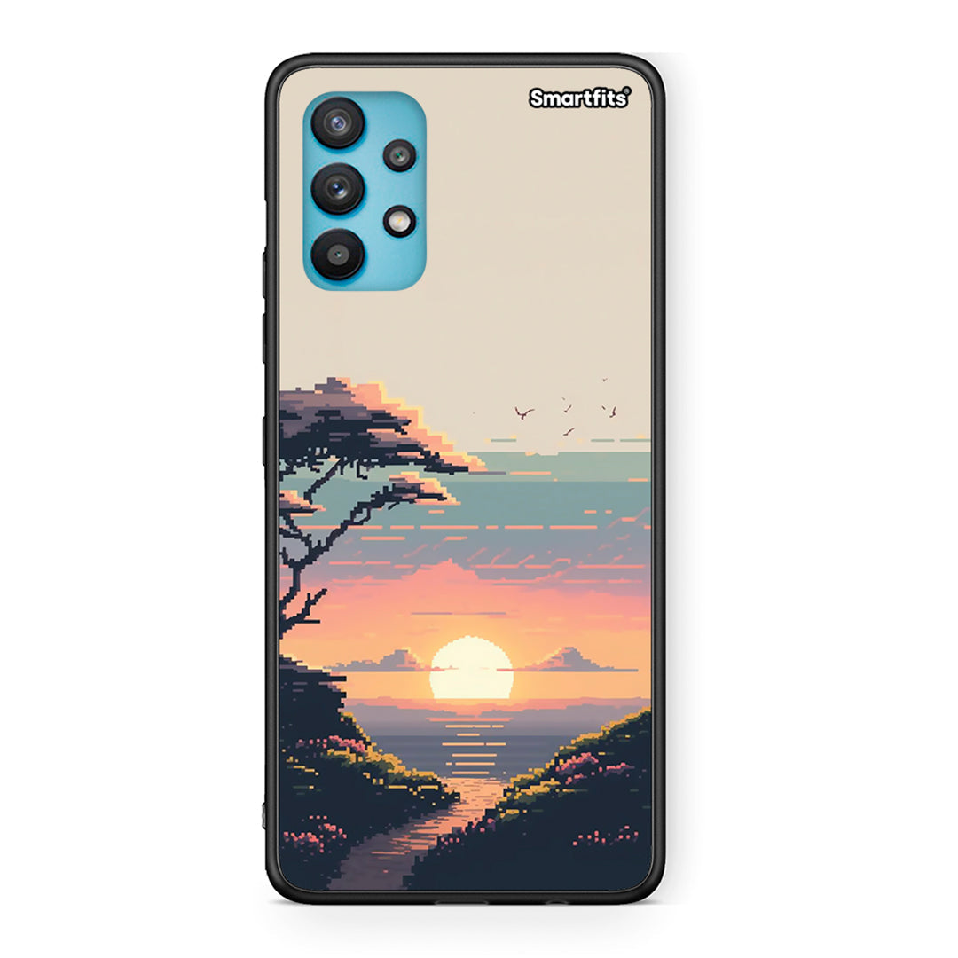 Samsung Galaxy A32 5G Pixel Sunset Θήκη από τη Smartfits με σχέδιο στο πίσω μέρος και μαύρο περίβλημα | Smartphone case with colorful back and black bezels by Smartfits