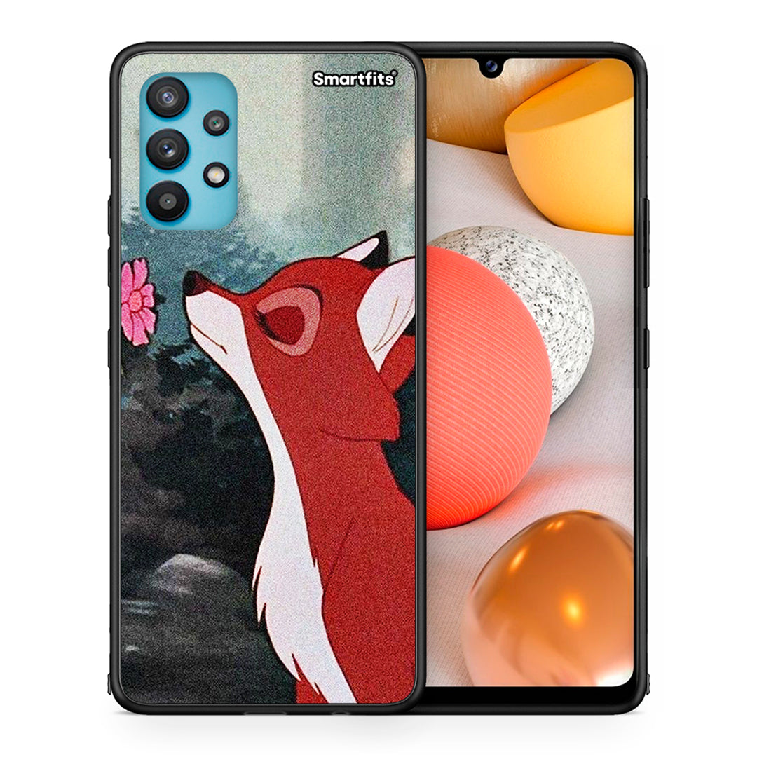 Θήκη Samsung Galaxy A32 5G  Tod And Vixey Love 2 από τη Smartfits με σχέδιο στο πίσω μέρος και μαύρο περίβλημα | Samsung Galaxy A32 5G  Tod And Vixey Love 2 case with colorful back and black bezels