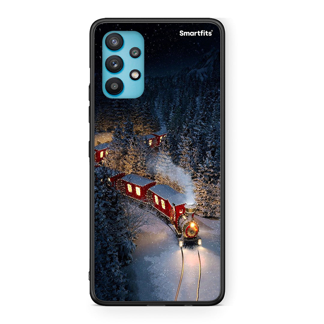 Samsung Galaxy A32 5G Xmas Train θήκη από τη Smartfits με σχέδιο στο πίσω μέρος και μαύρο περίβλημα | Smartphone case with colorful back and black bezels by Smartfits