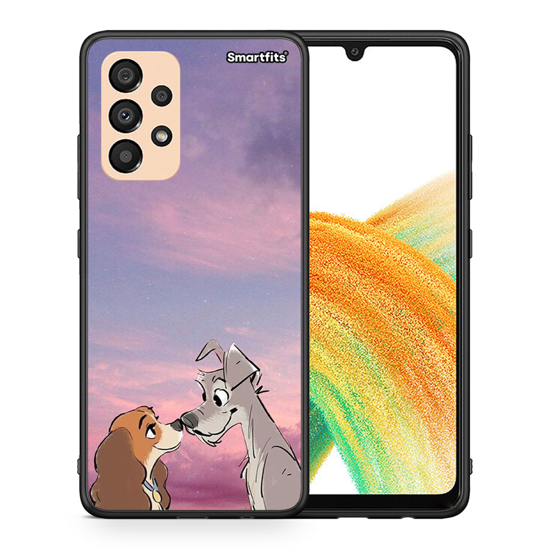 Θήκη Samsung A33 5G Lady And Tramp από τη Smartfits με σχέδιο στο πίσω μέρος και μαύρο περίβλημα | Samsung A33 5G Lady And Tramp case with colorful back and black bezels