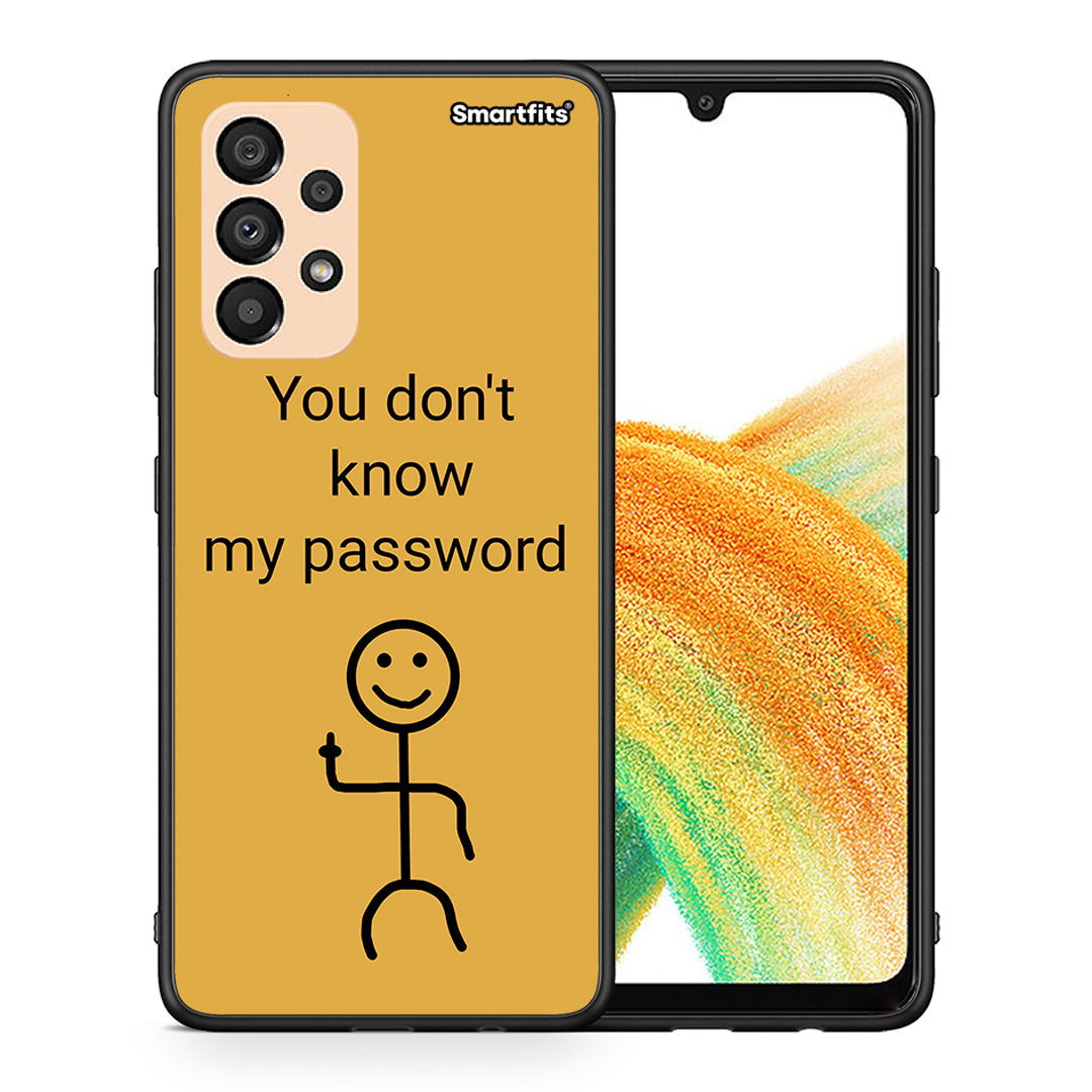 Θήκη Samsung A33 5G My Password από τη Smartfits με σχέδιο στο πίσω μέρος και μαύρο περίβλημα | Samsung A33 5G My Password case with colorful back and black bezels