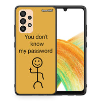 Thumbnail for Θήκη Samsung A33 5G My Password από τη Smartfits με σχέδιο στο πίσω μέρος και μαύρο περίβλημα | Samsung A33 5G My Password case with colorful back and black bezels
