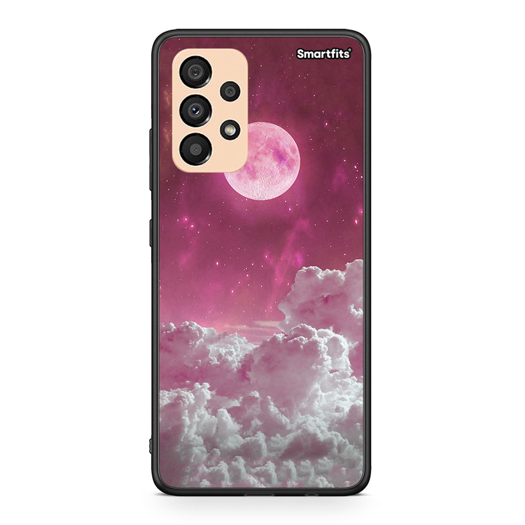 Samsung A33 5G Pink Moon Θήκη από τη Smartfits με σχέδιο στο πίσω μέρος και μαύρο περίβλημα | Smartphone case with colorful back and black bezels by Smartfits