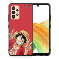 Thumbnail for Θήκη Samsung A33 5G Pirate Luffy από τη Smartfits με σχέδιο στο πίσω μέρος και μαύρο περίβλημα | Samsung A33 5G Pirate Luffy case with colorful back and black bezels