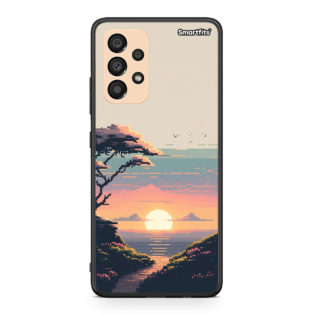 Samsung A33 5G Pixel Sunset Θήκη από τη Smartfits με σχέδιο στο πίσω μέρος και μαύρο περίβλημα | Smartphone case with colorful back and black bezels by Smartfits