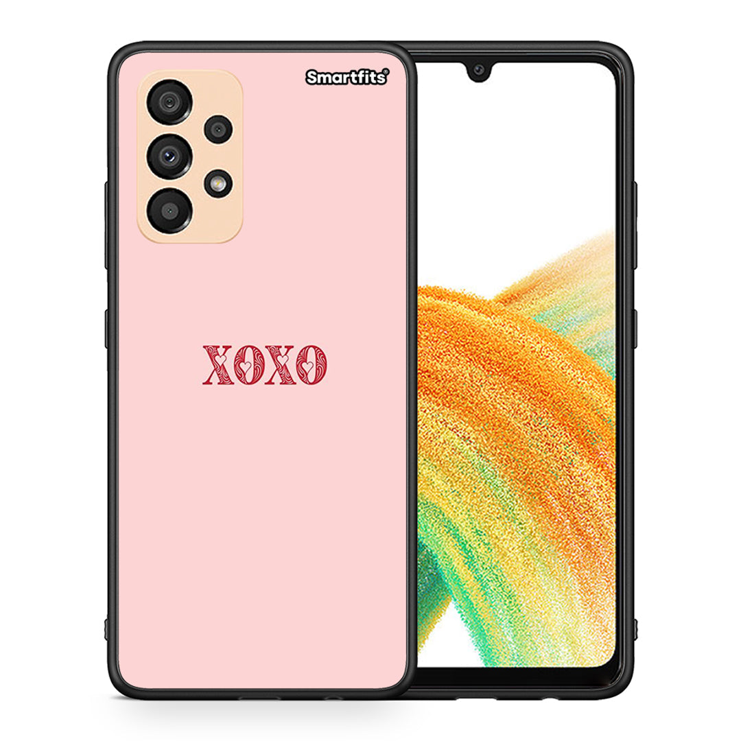 Θήκη Samsung A33 5G XOXO Love από τη Smartfits με σχέδιο στο πίσω μέρος και μαύρο περίβλημα | Samsung A33 5G XOXO Love case with colorful back and black bezels