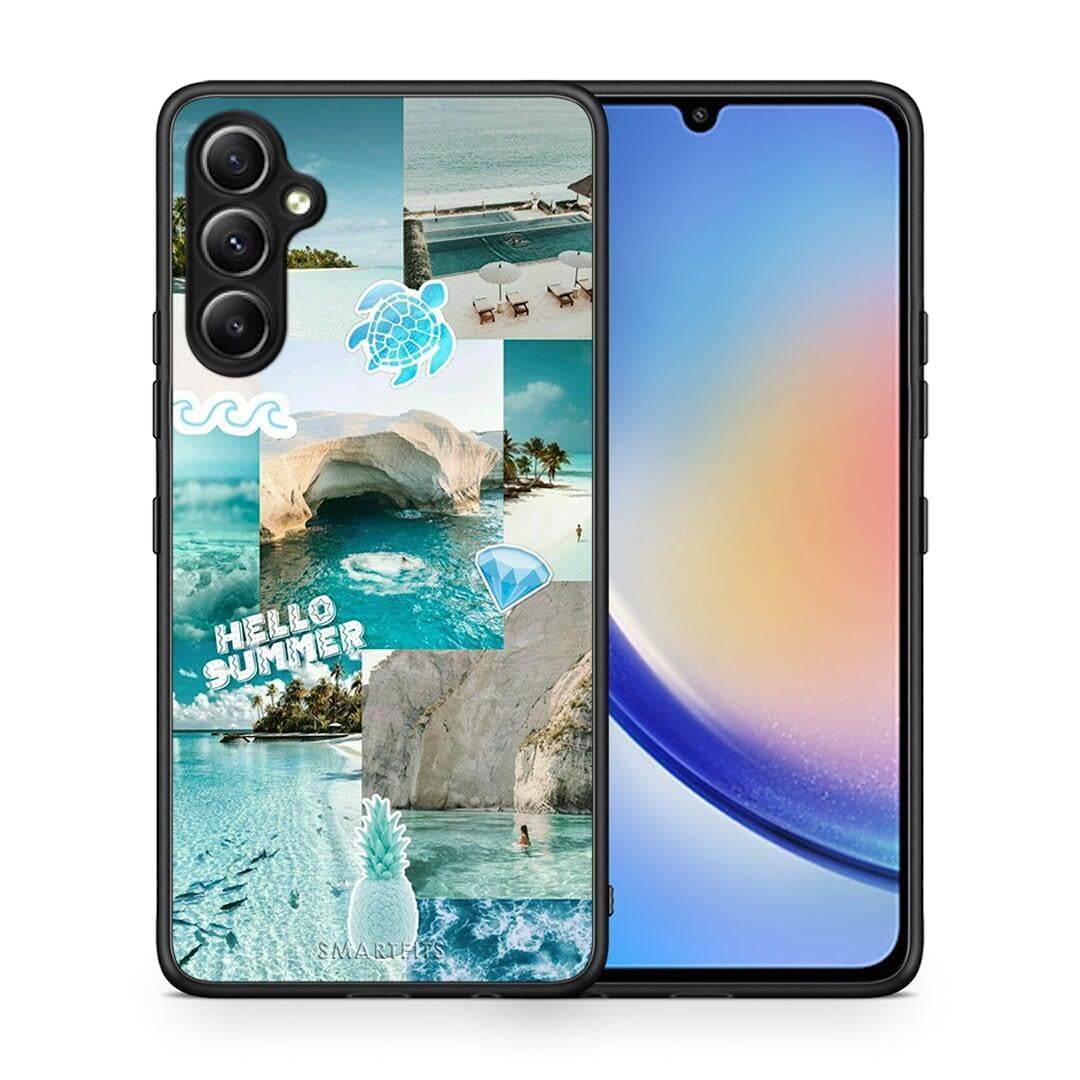 Θήκη Samsung Galaxy A34 Aesthetic Summer από τη Smartfits με σχέδιο στο πίσω μέρος και μαύρο περίβλημα | Samsung Galaxy A34 Aesthetic Summer Case with Colorful Back and Black Bezels