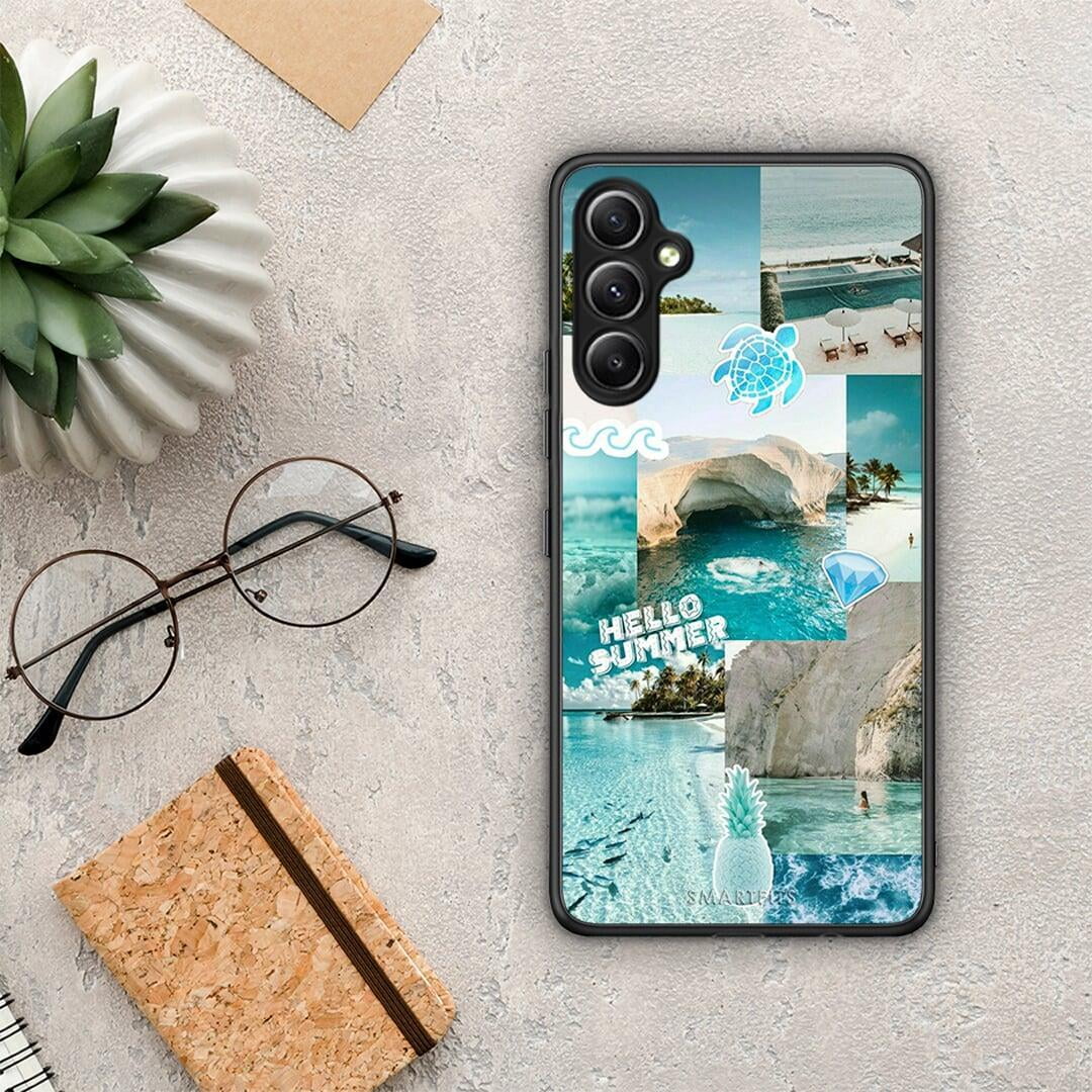 Θήκη Samsung Galaxy A34 Aesthetic Summer από τη Smartfits με σχέδιο στο πίσω μέρος και μαύρο περίβλημα | Samsung Galaxy A34 Aesthetic Summer Case with Colorful Back and Black Bezels