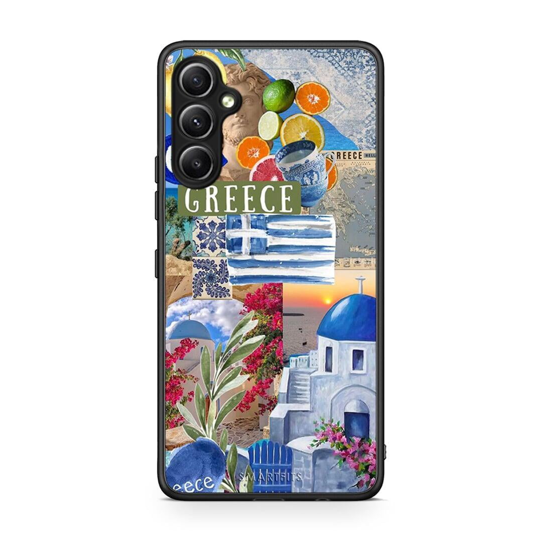 Θήκη Samsung Galaxy A34 All Greek από τη Smartfits με σχέδιο στο πίσω μέρος και μαύρο περίβλημα | Samsung Galaxy A34 All Greek Case with Colorful Back and Black Bezels