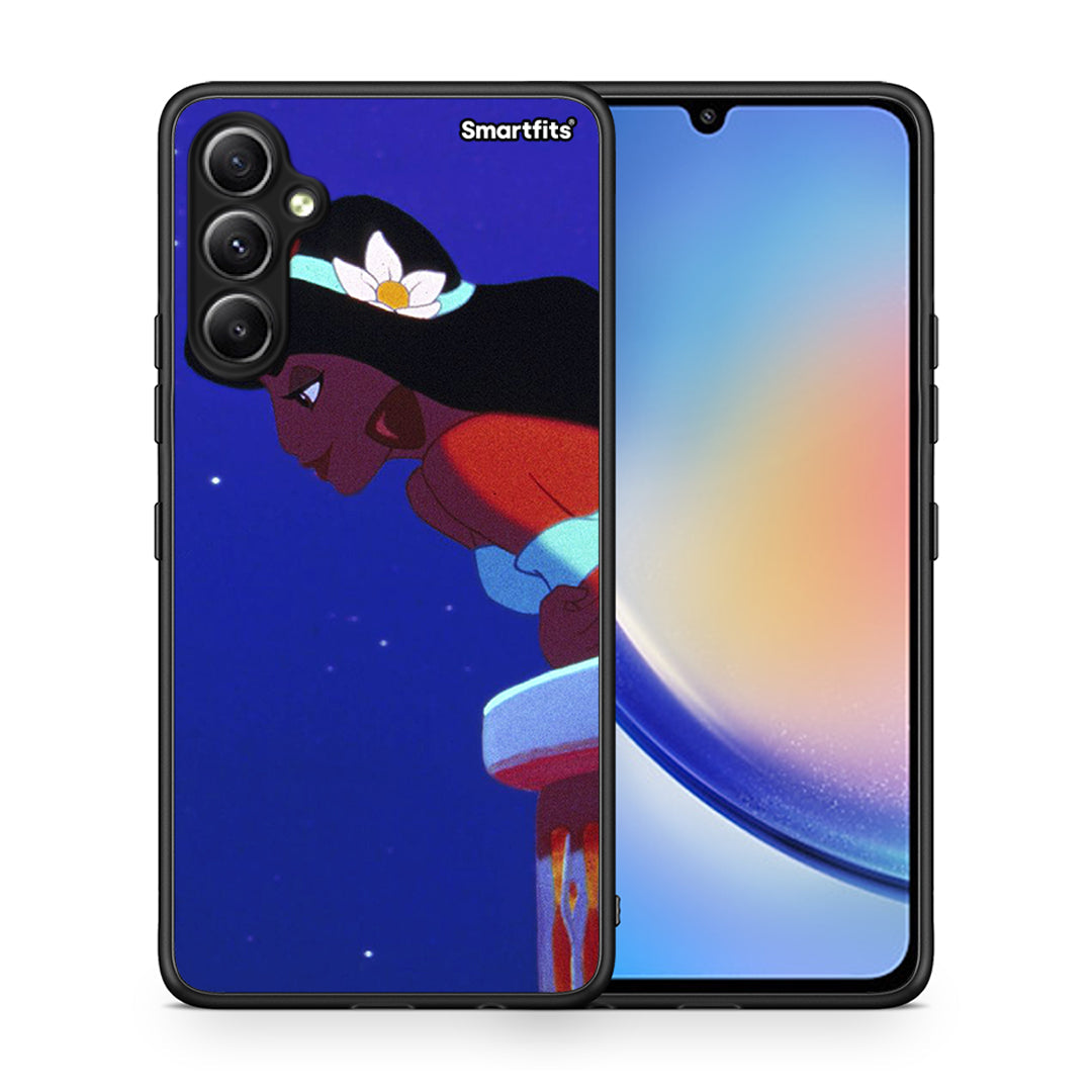 Θήκη Samsung Galaxy A34 Alladin And Jasmine Love 2 από τη Smartfits με σχέδιο στο πίσω μέρος και μαύρο περίβλημα | Samsung Galaxy A34 Alladin And Jasmine Love 2 Case with Colorful Back and Black Bezels