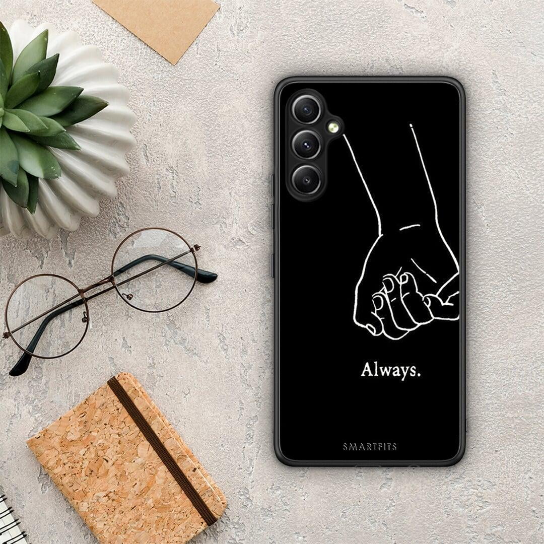 Θήκη Samsung Galaxy A34 Always & Forever 1 από τη Smartfits με σχέδιο στο πίσω μέρος και μαύρο περίβλημα | Samsung Galaxy A34 Always & Forever 1 Case with Colorful Back and Black Bezels