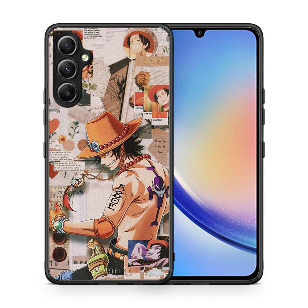 Θήκη Samsung Galaxy A34 Anime Collage από τη Smartfits με σχέδιο στο πίσω μέρος και μαύρο περίβλημα | Samsung Galaxy A34 Anime Collage Case with Colorful Back and Black Bezels