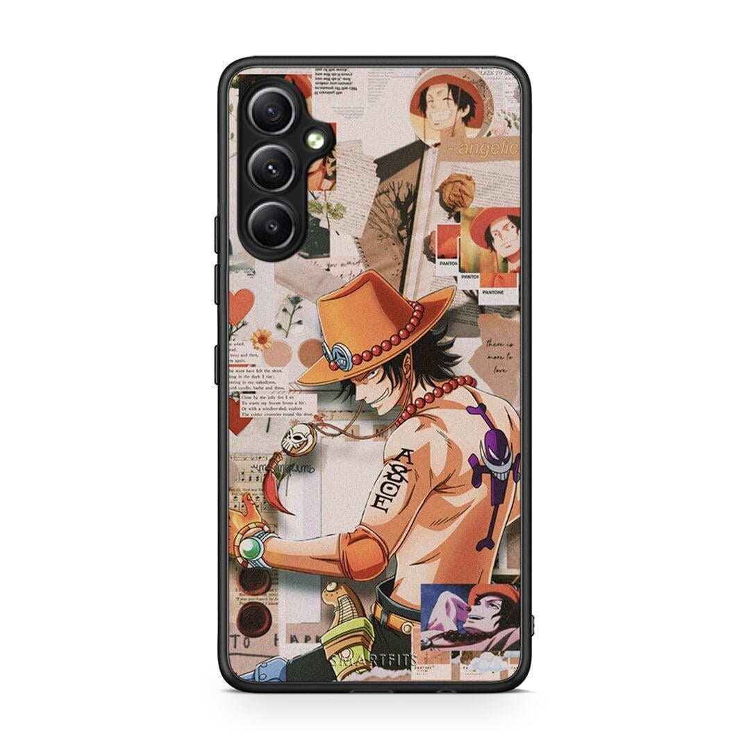 Θήκη Samsung Galaxy A34 Anime Collage από τη Smartfits με σχέδιο στο πίσω μέρος και μαύρο περίβλημα | Samsung Galaxy A34 Anime Collage Case with Colorful Back and Black Bezels