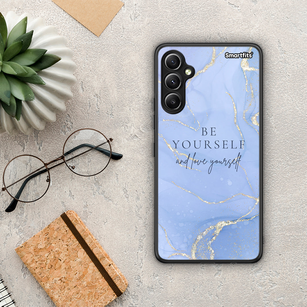 Θήκη Samsung Galaxy A34 Be Yourself από τη Smartfits με σχέδιο στο πίσω μέρος και μαύρο περίβλημα | Samsung Galaxy A34 Be Yourself Case with Colorful Back and Black Bezels