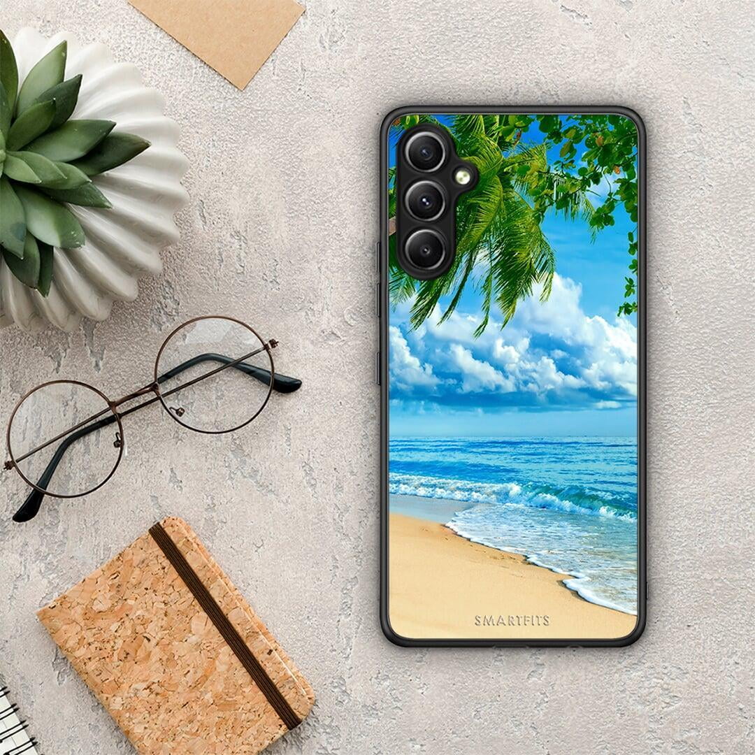 Θήκη Samsung Galaxy A34 Beautiful Beach από τη Smartfits με σχέδιο στο πίσω μέρος και μαύρο περίβλημα | Samsung Galaxy A34 Beautiful Beach Case with Colorful Back and Black Bezels