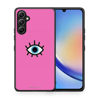 Thumbnail for Θήκη Samsung Galaxy A34 Blue Eye Pink από τη Smartfits με σχέδιο στο πίσω μέρος και μαύρο περίβλημα | Samsung Galaxy A34 Blue Eye Pink Case with Colorful Back and Black Bezels