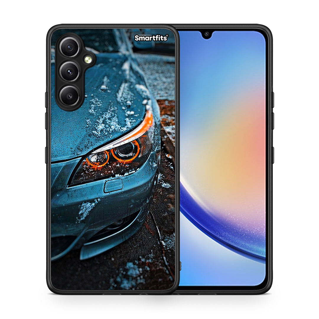 Θήκη Samsung Galaxy A34 Bmw E60 από τη Smartfits με σχέδιο στο πίσω μέρος και μαύρο περίβλημα | Samsung Galaxy A34 Bmw E60 Case with Colorful Back and Black Bezels