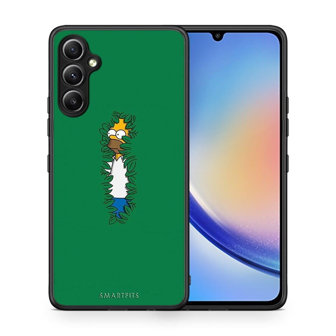 Θήκη Samsung Galaxy A34 Bush Man από τη Smartfits με σχέδιο στο πίσω μέρος και μαύρο περίβλημα | Samsung Galaxy A34 Bush Man Case with Colorful Back and Black Bezels