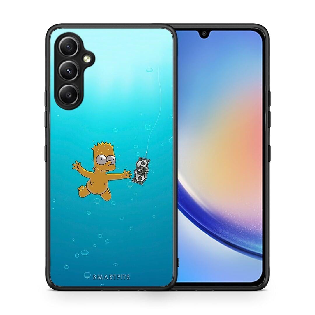 Θήκη Samsung Galaxy A34 Chasing Money από τη Smartfits με σχέδιο στο πίσω μέρος και μαύρο περίβλημα | Samsung Galaxy A34 Chasing Money Case with Colorful Back and Black Bezels