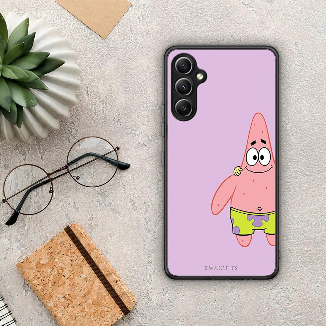 Θήκη Samsung Galaxy A34 Friends Patrick από τη Smartfits με σχέδιο στο πίσω μέρος και μαύρο περίβλημα | Samsung Galaxy A34 Friends Patrick Case with Colorful Back and Black Bezels