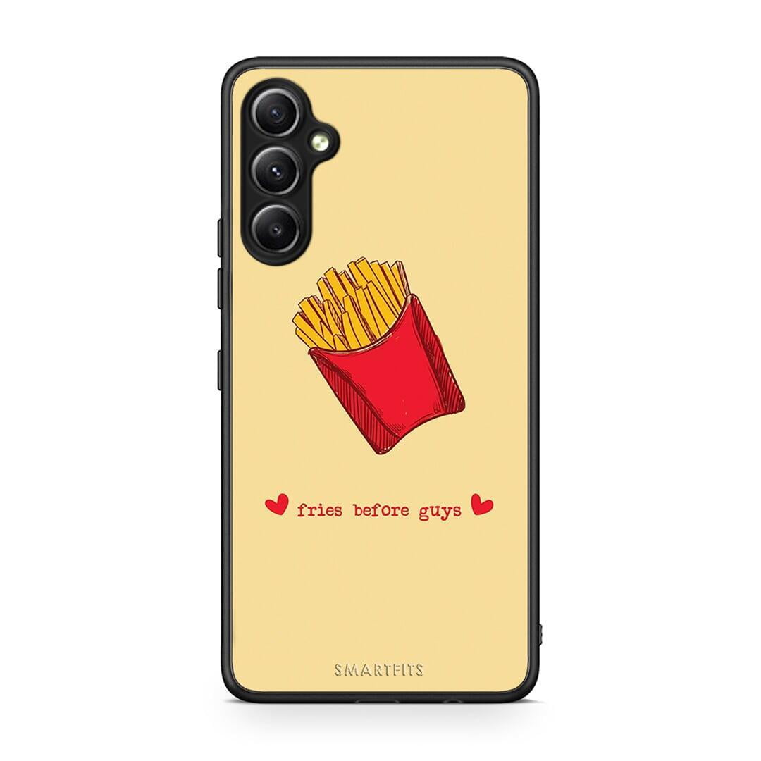 Θήκη Samsung Galaxy A34 Fries Before Guys από τη Smartfits με σχέδιο στο πίσω μέρος και μαύρο περίβλημα | Samsung Galaxy A34 Fries Before Guys Case with Colorful Back and Black Bezels