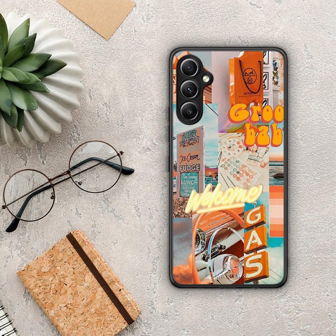 Θήκη Samsung Galaxy A34 Groovy Babe από τη Smartfits με σχέδιο στο πίσω μέρος και μαύρο περίβλημα | Samsung Galaxy A34 Groovy Babe Case with Colorful Back and Black Bezels