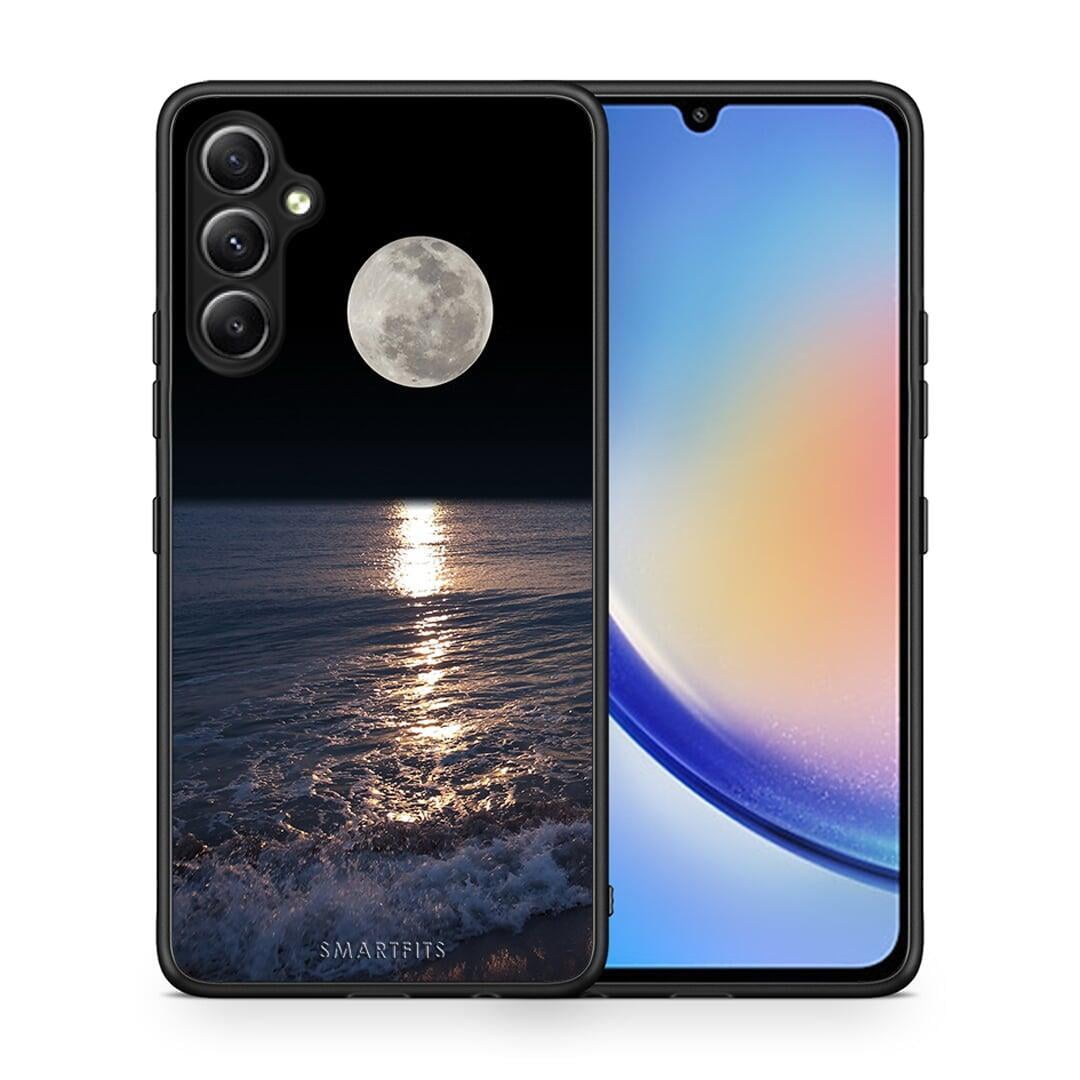 Θήκη Samsung Galaxy A34 Landscape Moon από τη Smartfits με σχέδιο στο πίσω μέρος και μαύρο περίβλημα | Samsung Galaxy A34 Landscape Moon Case with Colorful Back and Black Bezels