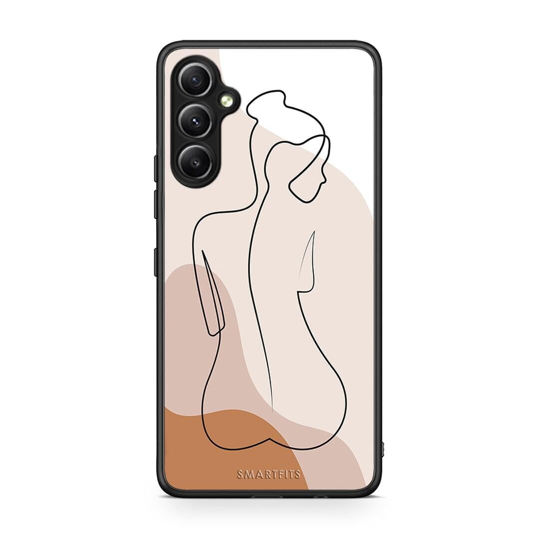 Θήκη Samsung Galaxy A34 LineArt Woman από τη Smartfits με σχέδιο στο πίσω μέρος και μαύρο περίβλημα | Samsung Galaxy A34 LineArt Woman Case with Colorful Back and Black Bezels