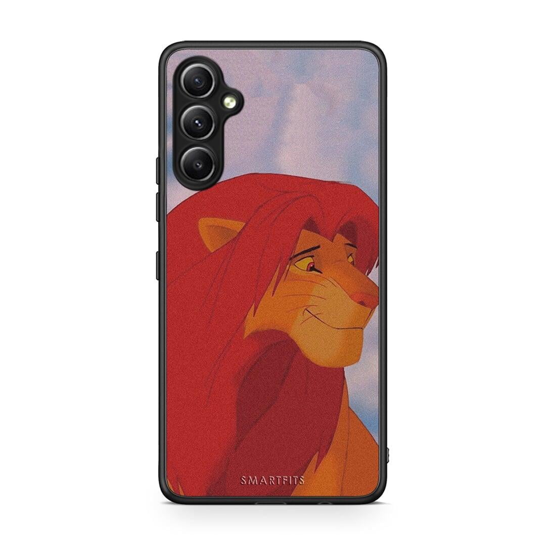 Θήκη Samsung Galaxy A34 Lion Love 1 από τη Smartfits με σχέδιο στο πίσω μέρος και μαύρο περίβλημα | Samsung Galaxy A34 Lion Love 1 Case with Colorful Back and Black Bezels