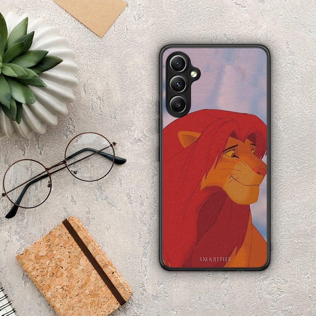 Θήκη Samsung Galaxy A34 Lion Love 1 από τη Smartfits με σχέδιο στο πίσω μέρος και μαύρο περίβλημα | Samsung Galaxy A34 Lion Love 1 Case with Colorful Back and Black Bezels