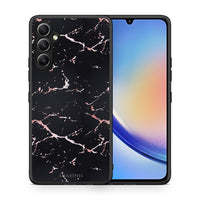 Thumbnail for Θήκη Samsung Galaxy A34 Marble Black Rosegold από τη Smartfits με σχέδιο στο πίσω μέρος και μαύρο περίβλημα | Samsung Galaxy A34 Marble Black Rosegold Case with Colorful Back and Black Bezels