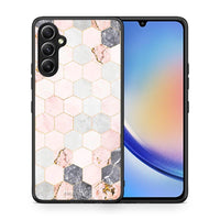 Thumbnail for Θήκη Samsung Galaxy A34 Marble Hexagon Pink από τη Smartfits με σχέδιο στο πίσω μέρος και μαύρο περίβλημα | Samsung Galaxy A34 Marble Hexagon Pink Case with Colorful Back and Black Bezels