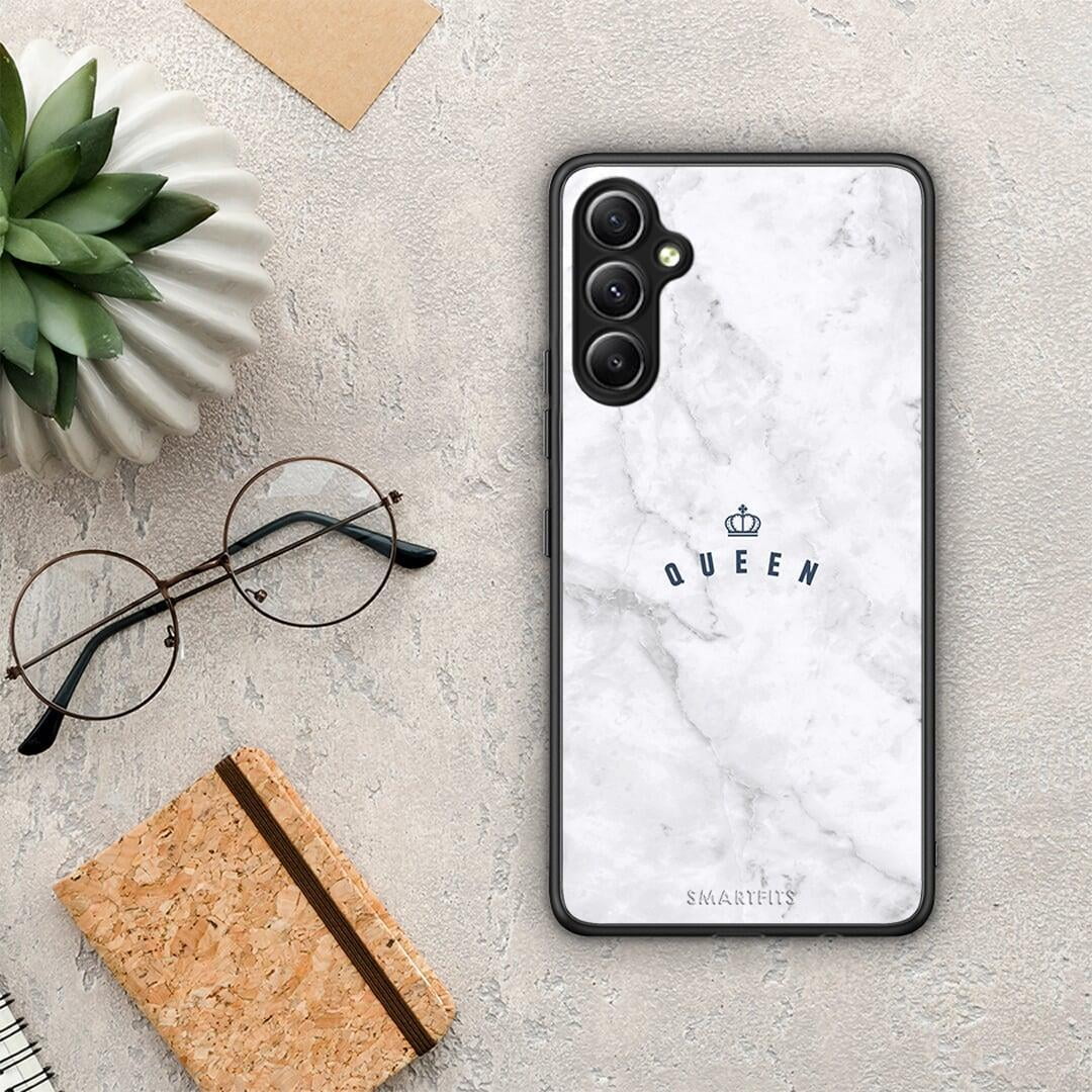 Θήκη Samsung Galaxy A34 Marble Queen από τη Smartfits με σχέδιο στο πίσω μέρος και μαύρο περίβλημα | Samsung Galaxy A34 Marble Queen Case with Colorful Back and Black Bezels