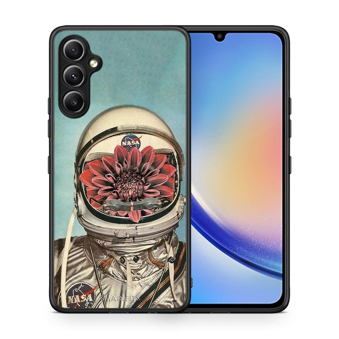 Θήκη Samsung Galaxy A34 Nasa Bloom από τη Smartfits με σχέδιο στο πίσω μέρος και μαύρο περίβλημα | Samsung Galaxy A34 Nasa Bloom Case with Colorful Back and Black Bezels