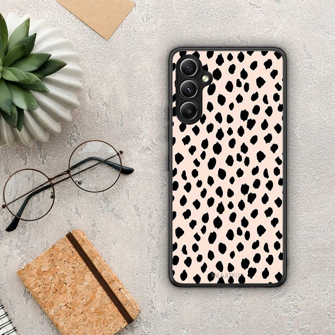 Θήκη Samsung Galaxy A34 New Polka Dots από τη Smartfits με σχέδιο στο πίσω μέρος και μαύρο περίβλημα | Samsung Galaxy A34 New Polka Dots Case with Colorful Back and Black Bezels