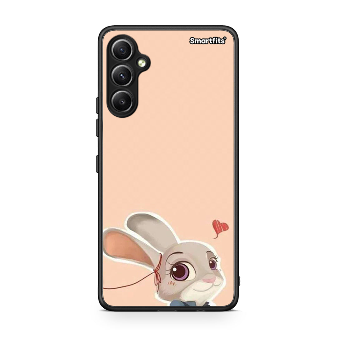 Θήκη Samsung Galaxy A34 Nick Wilde And Judy Hopps Love 2 από τη Smartfits με σχέδιο στο πίσω μέρος και μαύρο περίβλημα | Samsung Galaxy A34 Nick Wilde And Judy Hopps Love 2 Case with Colorful Back and Black Bezels