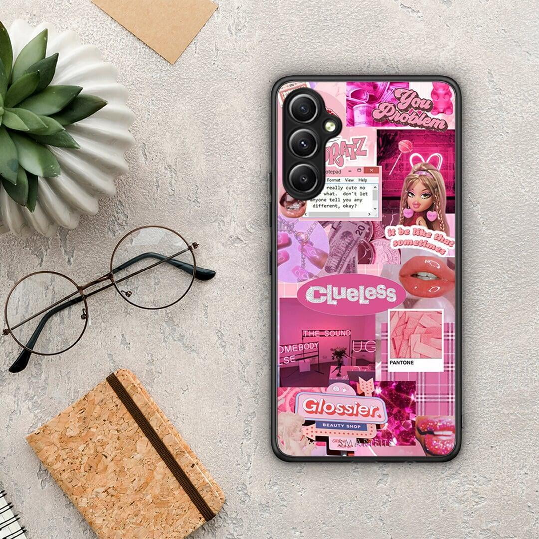 Θήκη Samsung Galaxy A34 Pink Love από τη Smartfits με σχέδιο στο πίσω μέρος και μαύρο περίβλημα | Samsung Galaxy A34 Pink Love Case with Colorful Back and Black Bezels