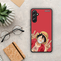 Thumbnail for Θήκη Samsung Galaxy A34 Pirate Luffy από τη Smartfits με σχέδιο στο πίσω μέρος και μαύρο περίβλημα | Samsung Galaxy A34 Pirate Luffy Case with Colorful Back and Black Bezels