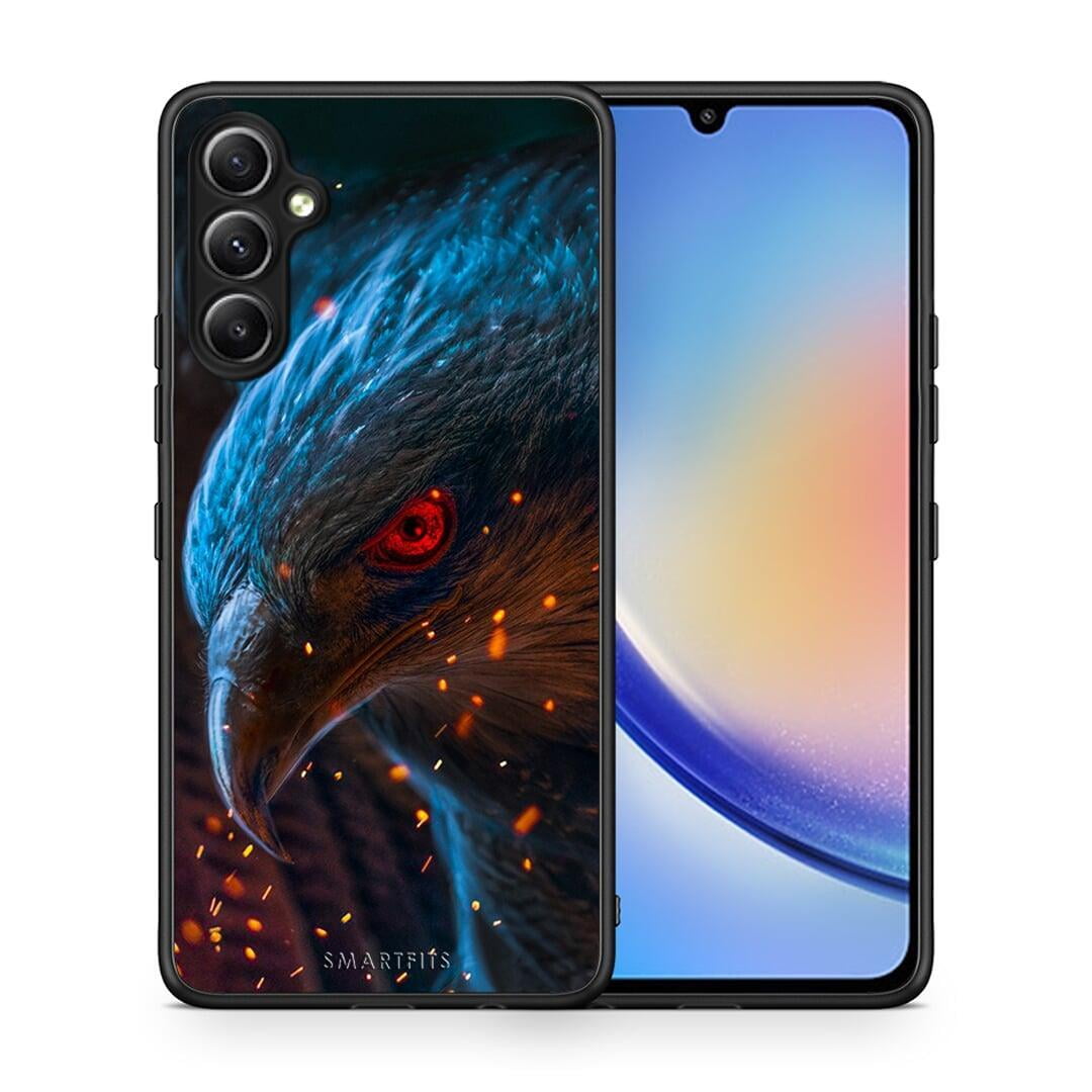 Θήκη Samsung Galaxy A34 PopArt Eagle από τη Smartfits με σχέδιο στο πίσω μέρος και μαύρο περίβλημα | Samsung Galaxy A34 PopArt Eagle Case with Colorful Back and Black Bezels