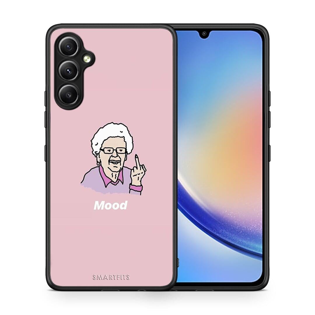 Θήκη Samsung Galaxy A34 PopArt Mood από τη Smartfits με σχέδιο στο πίσω μέρος και μαύρο περίβλημα | Samsung Galaxy A34 PopArt Mood Case with Colorful Back and Black Bezels