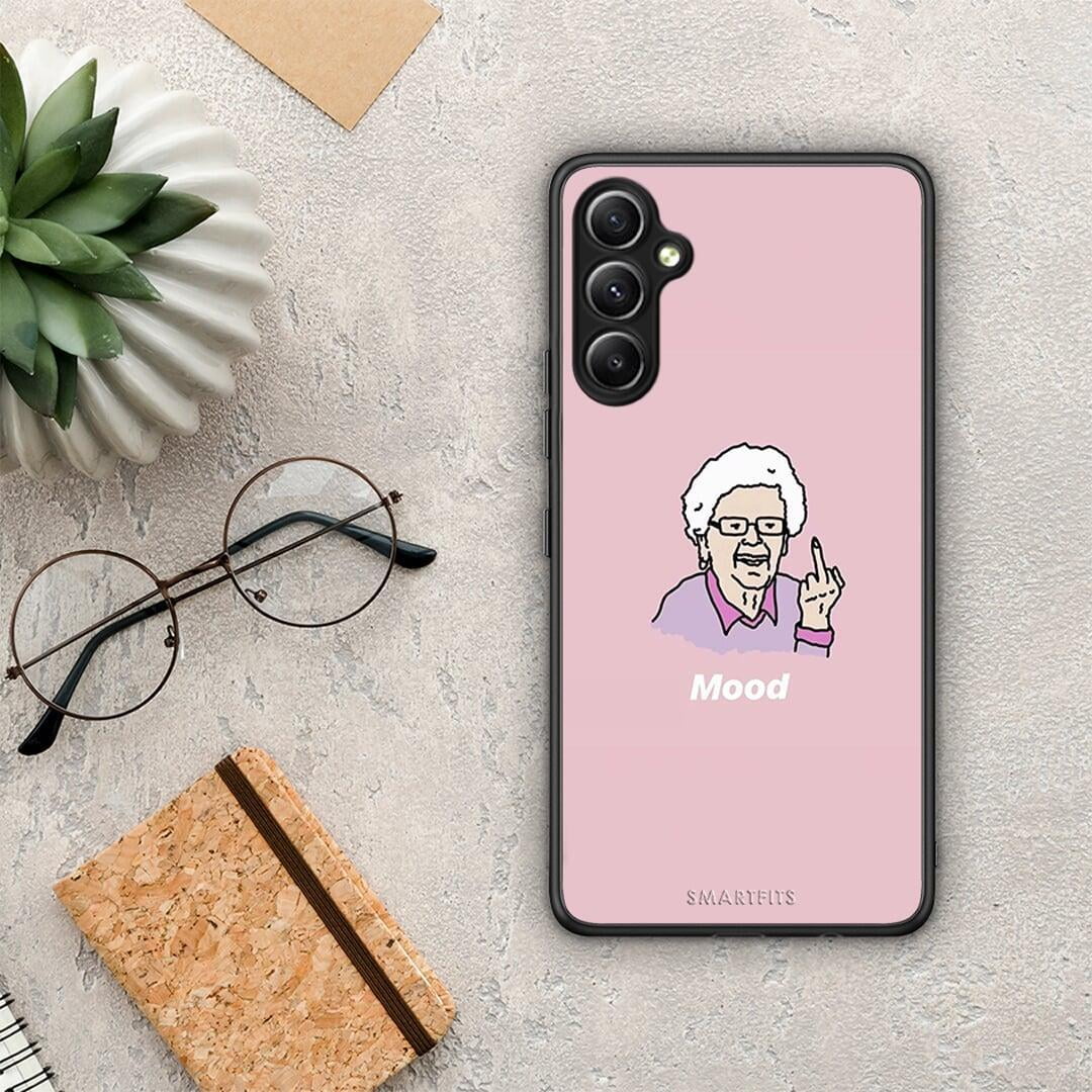 Θήκη Samsung Galaxy A34 PopArt Mood από τη Smartfits με σχέδιο στο πίσω μέρος και μαύρο περίβλημα | Samsung Galaxy A34 PopArt Mood Case with Colorful Back and Black Bezels