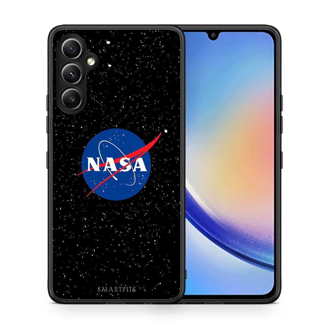 Θήκη Samsung Galaxy A34 PopArt NASA από τη Smartfits με σχέδιο στο πίσω μέρος και μαύρο περίβλημα | Samsung Galaxy A34 PopArt NASA Case with Colorful Back and Black Bezels