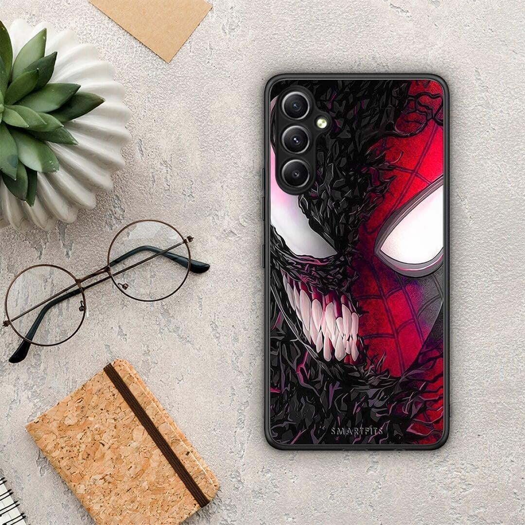 Θήκη Samsung Galaxy A34 PopArt SpiderVenom από τη Smartfits με σχέδιο στο πίσω μέρος και μαύρο περίβλημα | Samsung Galaxy A34 PopArt SpiderVenom Case with Colorful Back and Black Bezels