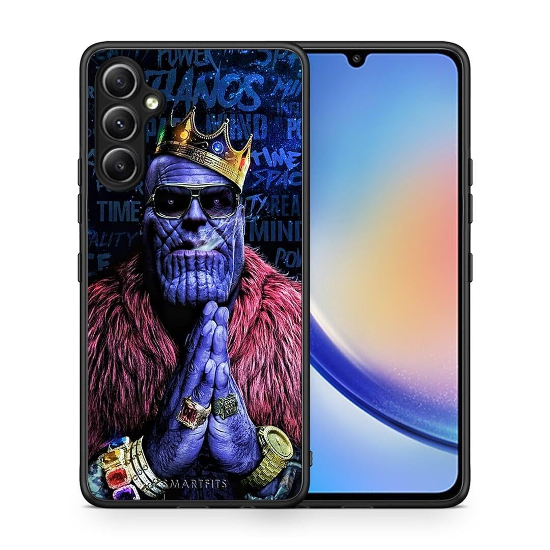 Θήκη Samsung Galaxy A34 PopArt Thanos από τη Smartfits με σχέδιο στο πίσω μέρος και μαύρο περίβλημα | Samsung Galaxy A34 PopArt Thanos Case with Colorful Back and Black Bezels