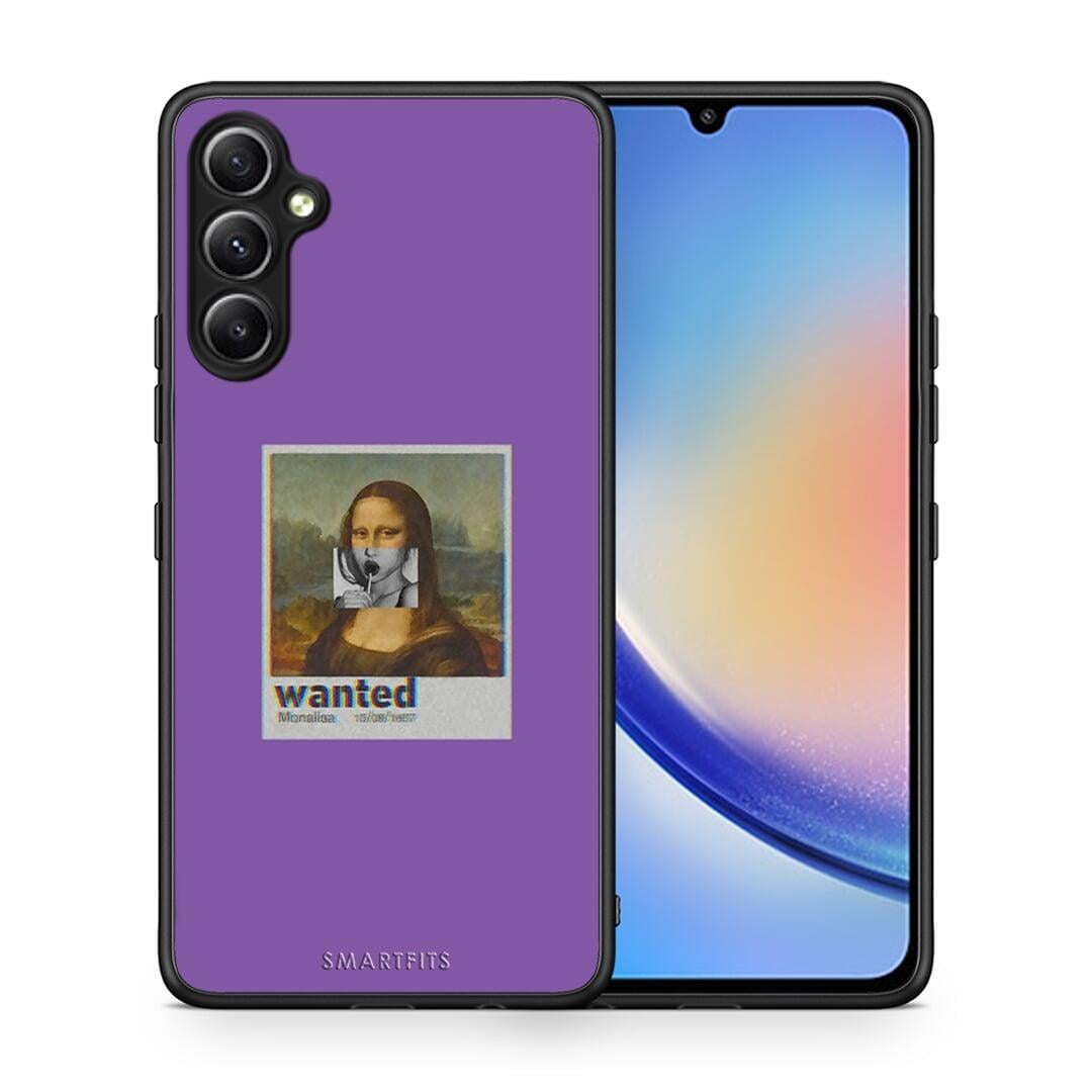 Θήκη Samsung Galaxy A34 Popart Monalisa από τη Smartfits με σχέδιο στο πίσω μέρος και μαύρο περίβλημα | Samsung Galaxy A34 Popart Monalisa Case with Colorful Back and Black Bezels