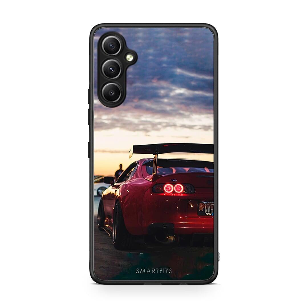 Θήκη Samsung Galaxy A34 Racing Supra από τη Smartfits με σχέδιο στο πίσω μέρος και μαύρο περίβλημα | Samsung Galaxy A34 Racing Supra Case with Colorful Back and Black Bezels