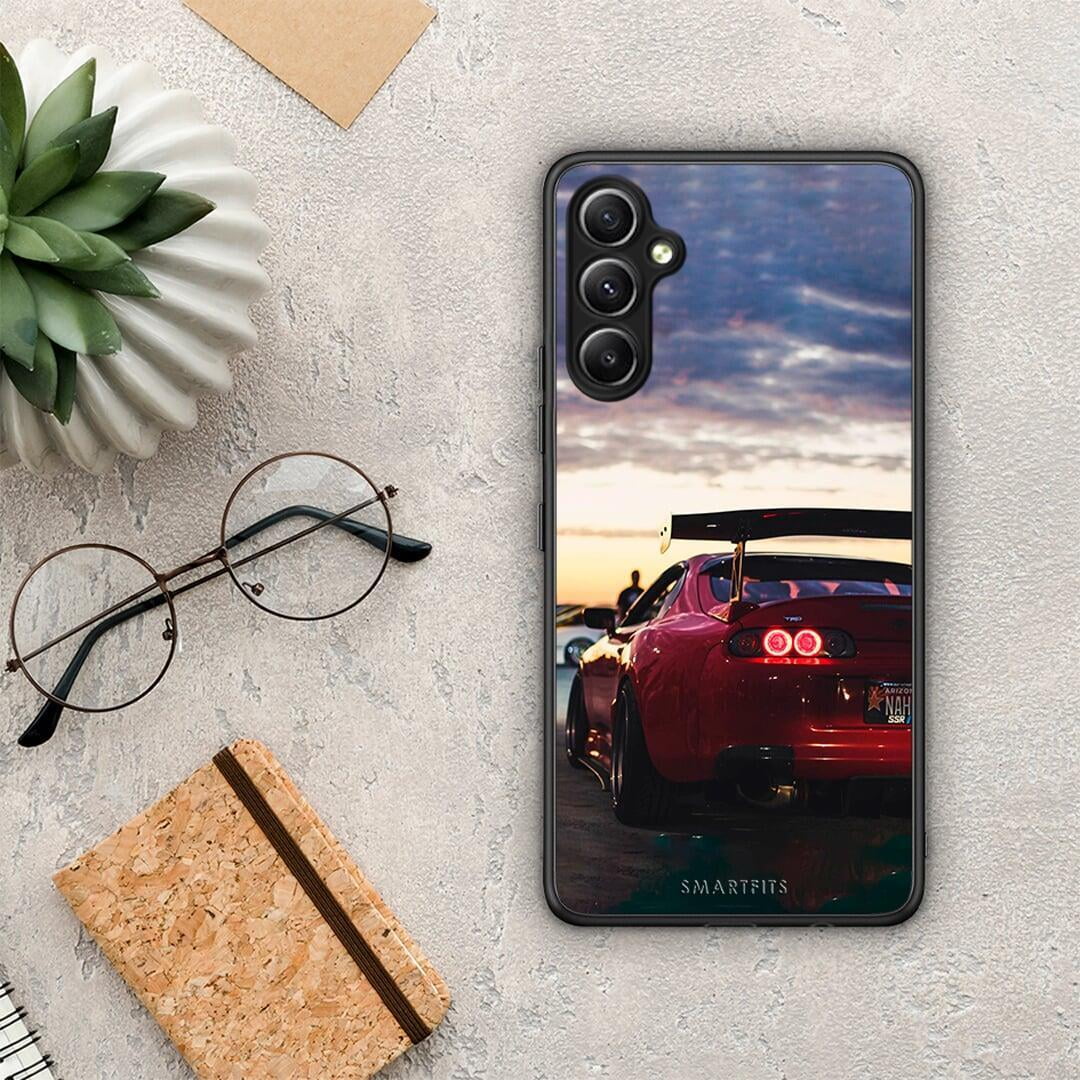 Θήκη Samsung Galaxy A34 Racing Supra από τη Smartfits με σχέδιο στο πίσω μέρος και μαύρο περίβλημα | Samsung Galaxy A34 Racing Supra Case with Colorful Back and Black Bezels