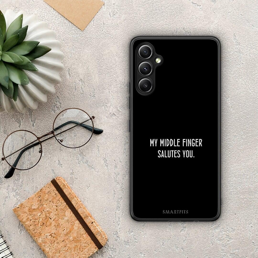 Θήκη Samsung Galaxy A34 Salute από τη Smartfits με σχέδιο στο πίσω μέρος και μαύρο περίβλημα | Samsung Galaxy A34 Salute Case with Colorful Back and Black Bezels