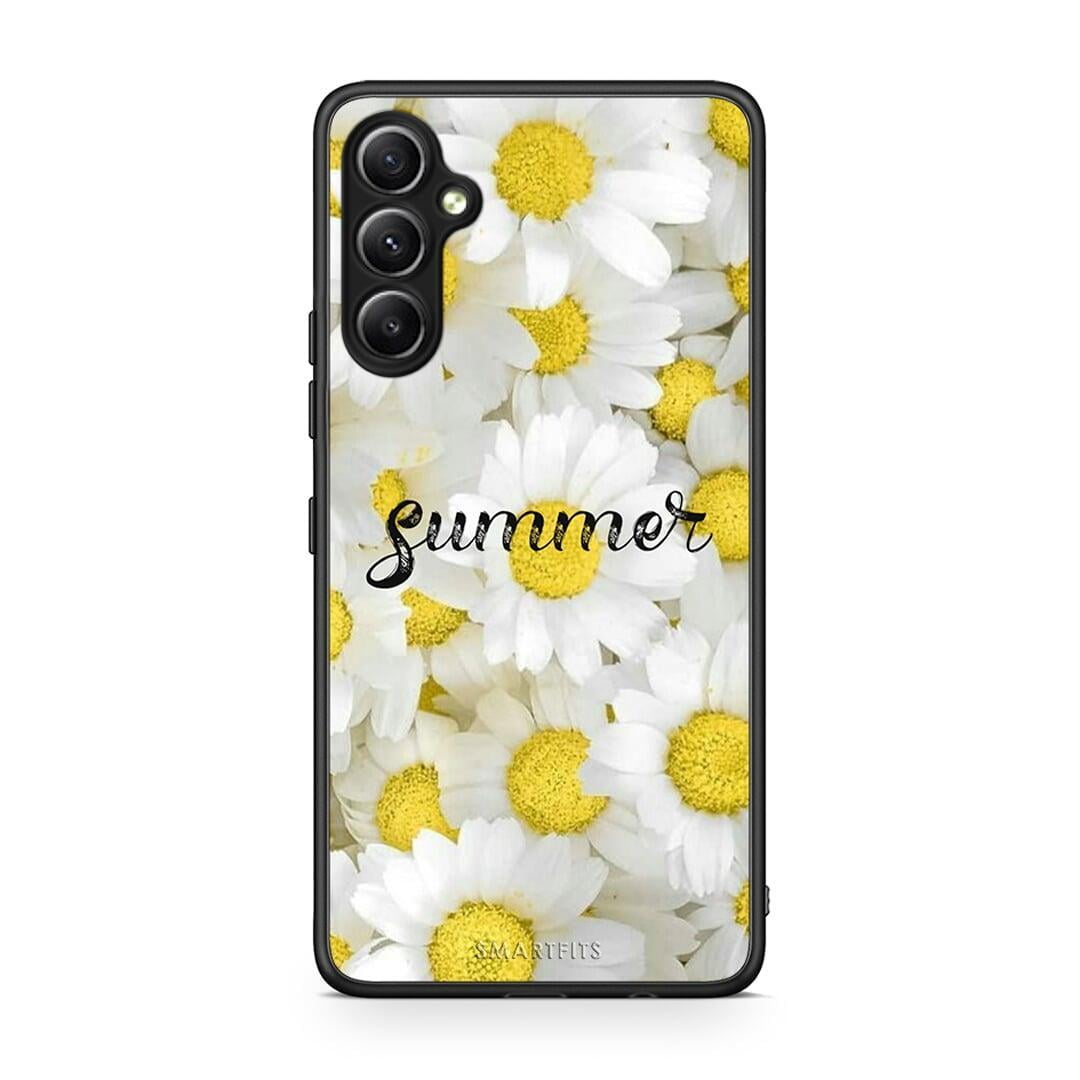 Θήκη Samsung Galaxy A34 Summer Daisies από τη Smartfits με σχέδιο στο πίσω μέρος και μαύρο περίβλημα | Samsung Galaxy A34 Summer Daisies Case with Colorful Back and Black Bezels